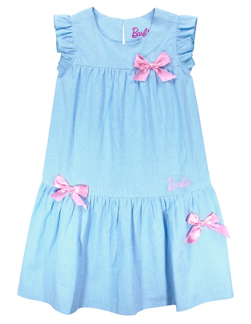 Vestido Barbie manga volantes para niña