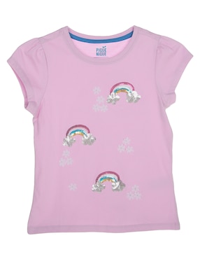 Playera Piquenique Manga Corta Para Niña