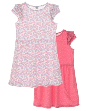 Set Vestido Piquenique Manga Cap Para Niña