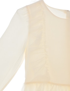 Vestido Piquenique manga globo para niña