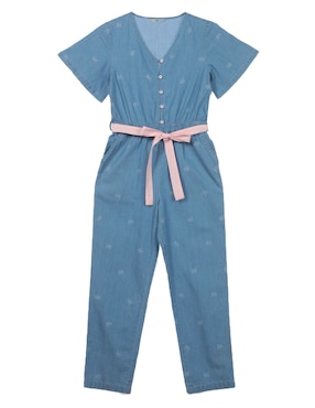 Jumpsuit Piquenique De Mezclilla Para Niña