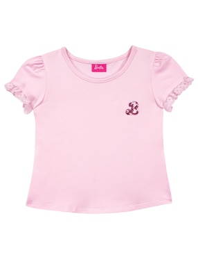 Playera Barbie Manga Corta Para Niña