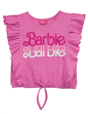 Playera Barbie Manga Corta Para Niña