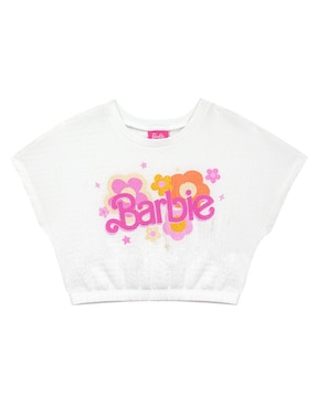 Playera Barbie Manga Corta Para Niña