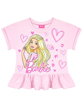 Playera Barbie Manga Corta Para Niña