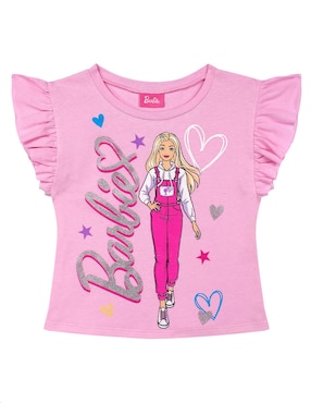 Playera Barbie Manga Corta Para Niña