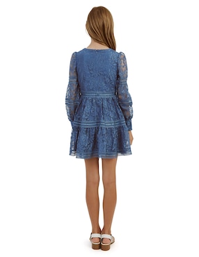 Vestido Bardot manga con puño para niña