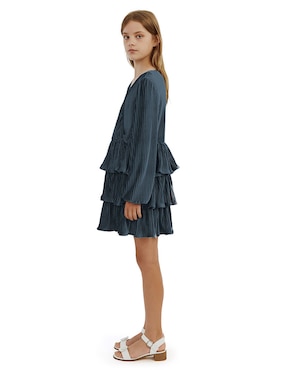 Vestido Bardot manga regular para niña