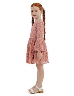 Vestido Bardot manga amplia para niña