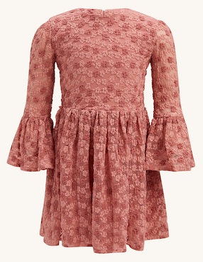 Vestido Bardot manga amplia para niña