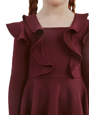 Vestido Bardot manga regular para niña