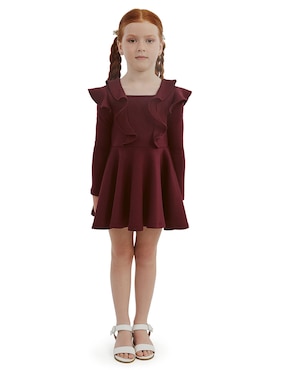 Vestido Bardot manga regular para niña