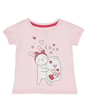 Playera 365 Essential Manga Corta Para Niña