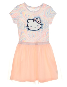 Vestido Hello Kitty Manga Regular Para Niña