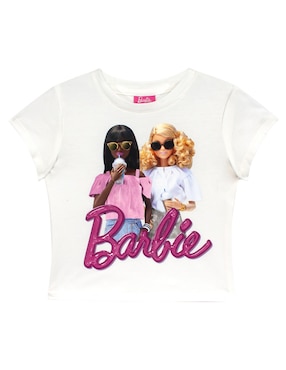 Playera Barbie Manga Corta Para Niña