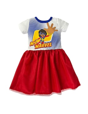 Vestido Marvel Manga Regular Para Niña