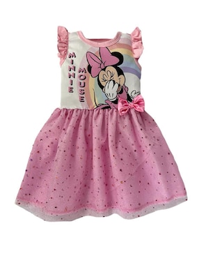 Vestido Disney Manga Volantes Para Niña