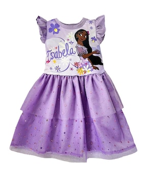 Vestido Disney Manga Volantes Para Niña