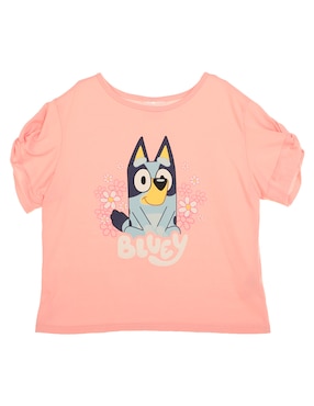 Playera Bluey Manga Corta Para Niña