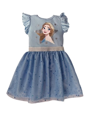 Vestido Disney Manga Volantes Para Niña