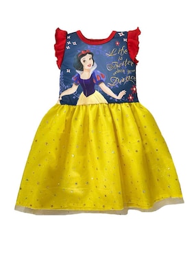 Vestido Disney Manga Volantes Para Niña