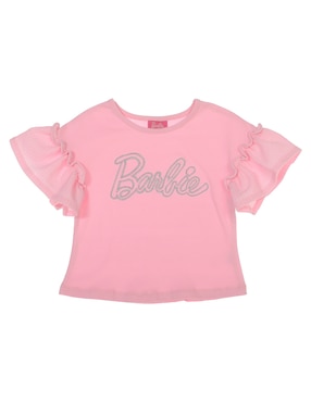 Playera Barbie Manga Corta Para Niña