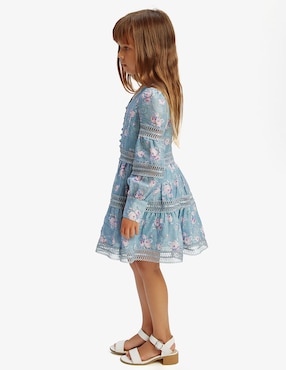 Vestido Bardot manga globo para niña