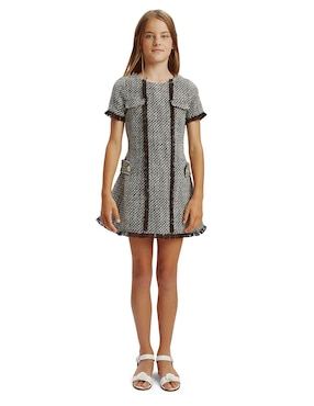 Vestido Bardot manga regular para niña