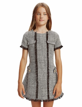Vestido Bardot manga regular para niña