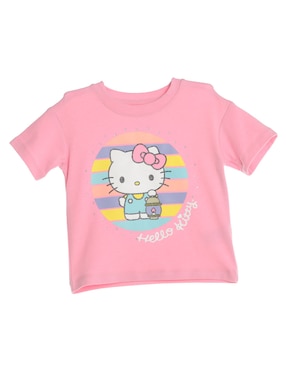 Playera Hello Kitty Manga Corta Para Niña