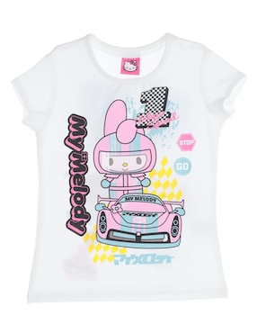 Playera Hello Kitty Manga Corta Para Niña