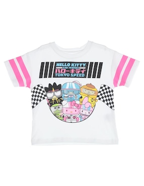 Playera Hello Kitty Racer Manga Corta Para Niña