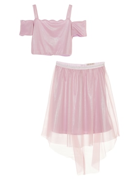 Conjunto Formal Pink & Violet Para Niña 2 Piezas