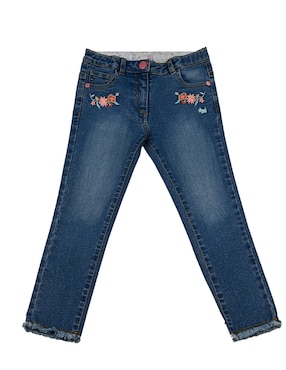 Jeans Straight Ferrioni Lunyla M25782 Deslavado Para Niña