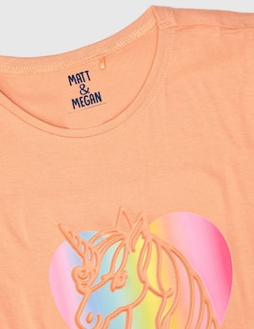 Playera Matt & Megan manga corta para niña