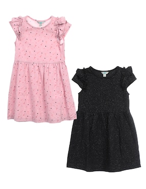 Set Vestido Piquenique Manga Cap Para Niña