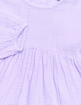 Vestido Piquenique manga globo para niña