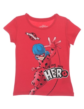 Playera Miraculous Manga Corta Para Niña