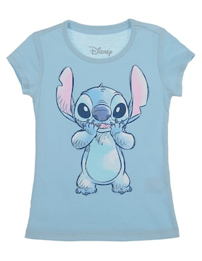 Playera Disney Stich Manga Corta Para Niña