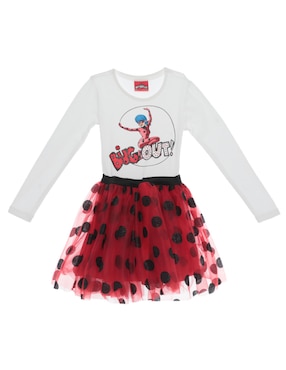 Vestido Miraculous Manga Regular Para Niña