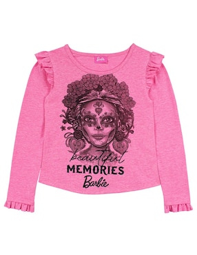 Playera Barbie Catrinas Manga Larga Para Niña