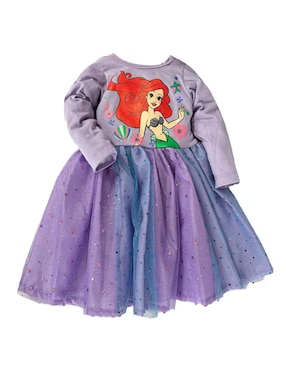 Vestido Disney Ariel Manga Regular Para Bebé Niña