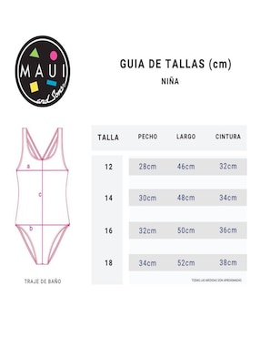 Traje de baño completo Maui And Sons para niña