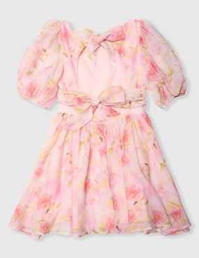Vestido Bardot manga globo para niña