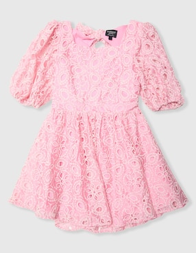 Vestido Bardot manga globo para niña