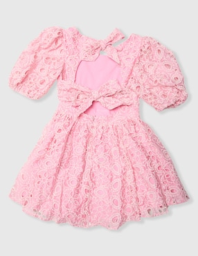 Vestido Bardot manga globo para niña