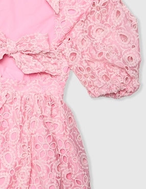 Vestido Bardot manga globo para niña