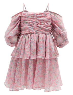 Vestido Bardot manga globo para niña