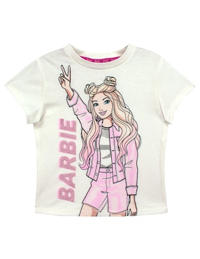 Playera Barbie Manga Corta Para Niña