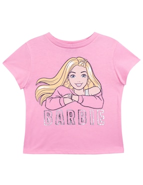 Playera Barbie Manga Corta Para Niña